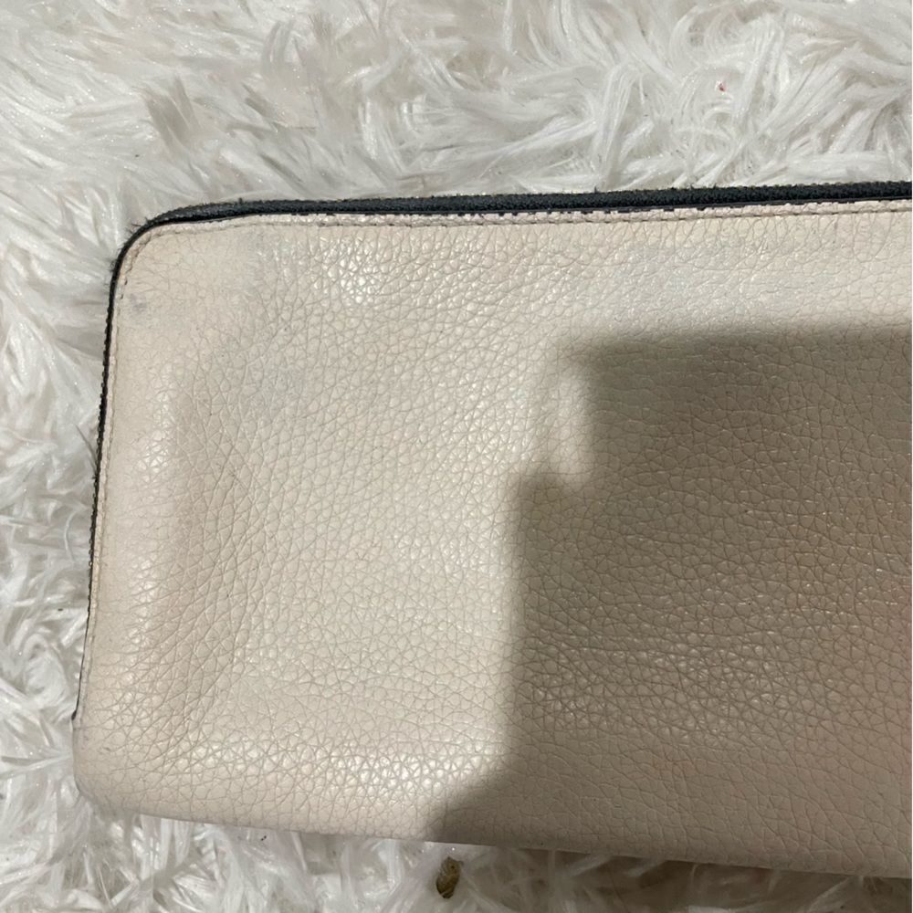 Coach Color Block Rouge Creme Pebbled Leather Large Double Zip Wristlet Clutch - Picture 15 of 16